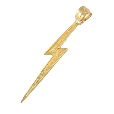 14k Yellow Gold LIGHTNING BOLT  Pendant / Charm, Made in USA