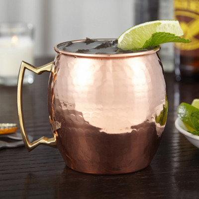 NEW! MODERN HOME 100% COPPER HAMMERED MOSCOW MULE MUG - 18oz - HANDMADE IN INDIA