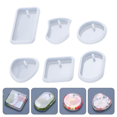 6 Pcs Jewelry Resin Diy Pendant Geometry Pendant Epoxy Resin Tray Pendant Making