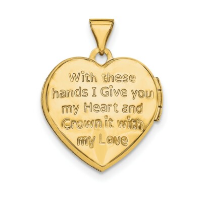 Pre-owned Skyjewelers Real 14kt Yellow Gold Diamond Claddagh Heart Locket
