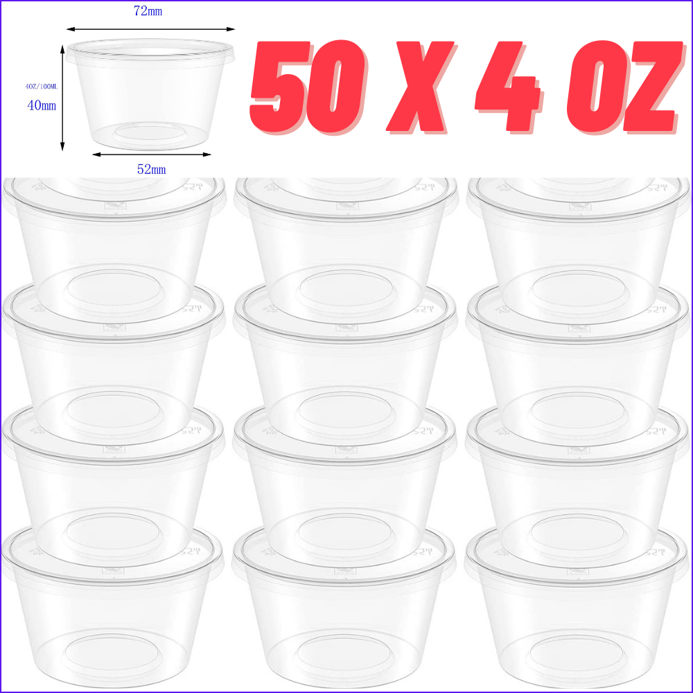 S 4 Oz With Lids Kitchen Food Seeds Spices Storage Clear Cup
