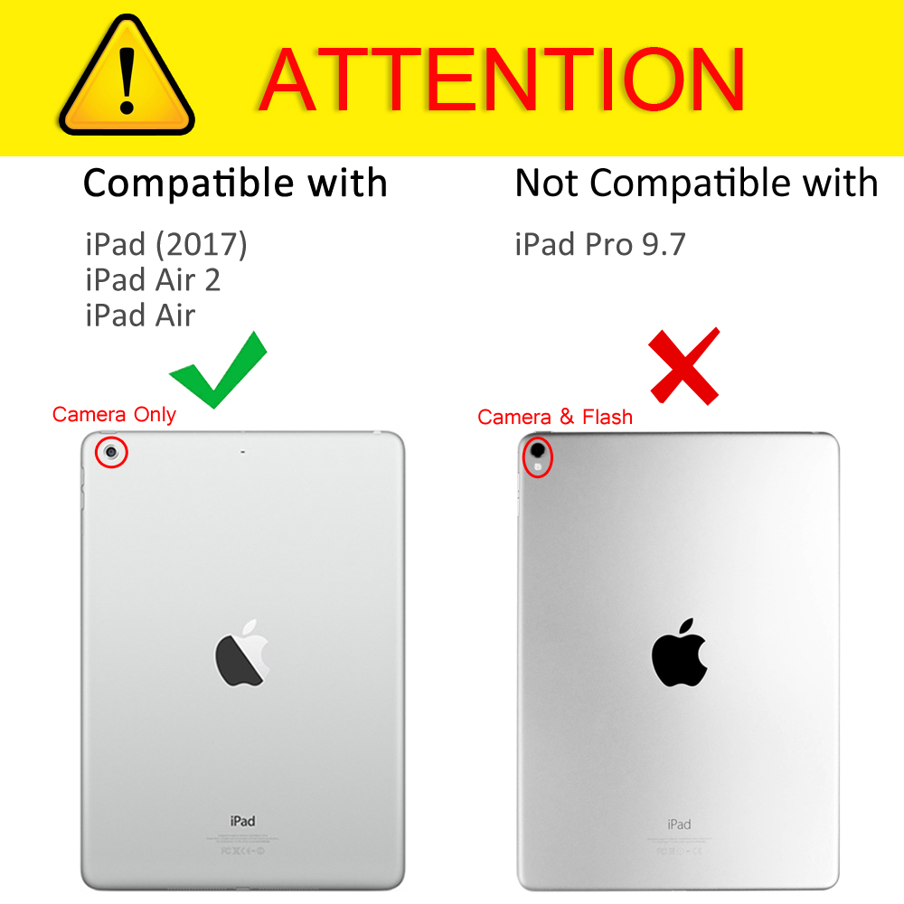 For Ipad 97 2017 2018 Case Multi Angle View 360 Degree Rotating