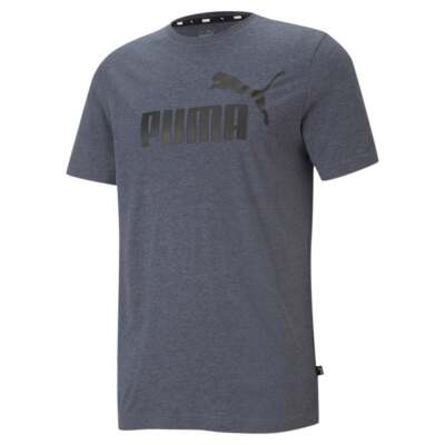 

Мужские синие повседневные топы Puma Essentials Heather с круглым вырезом и короткими рукавами 5862, Синий, Puma Essentials Heather Crew Neck Short Sleeve TShirt