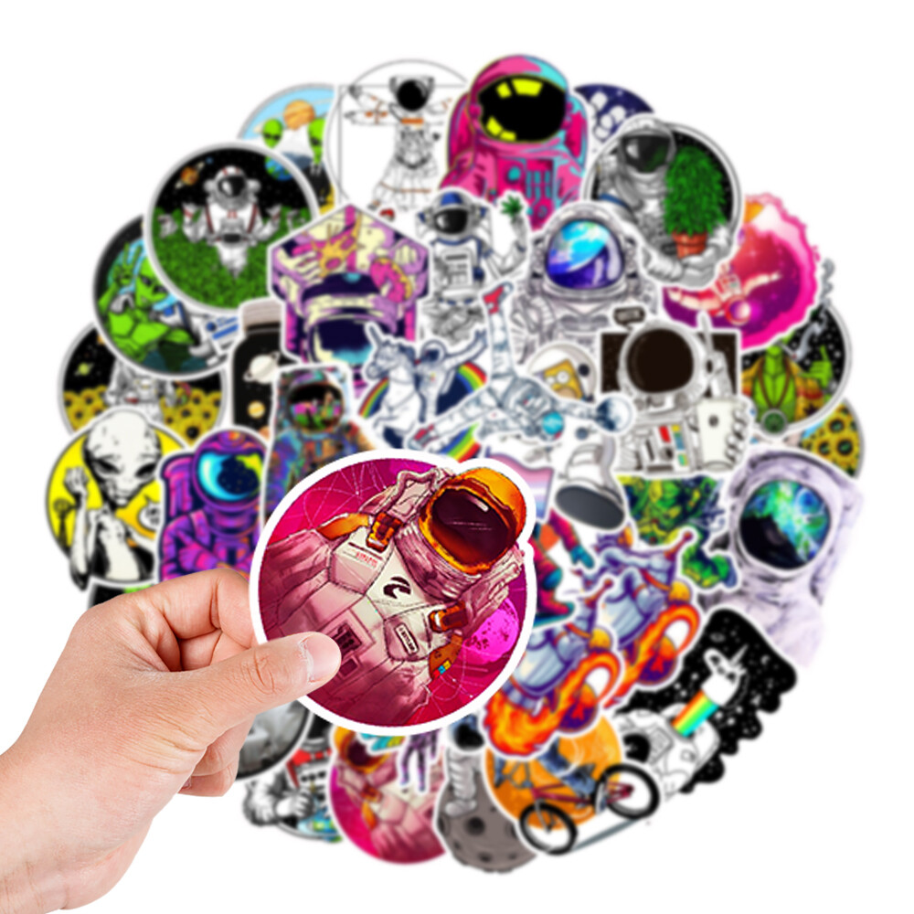 50Pcs Stickers Astronaut NASA Alien Skateboard Laptop Luggage Car Graffiti Vinyl