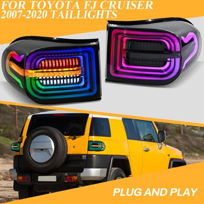 Pair RGB Color LED Tail Light For Toyota FJ Cruiser 2007-2020 Rear Lamp Assembly