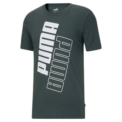 

Футболка с круглым вырезом и коротким рукавом Puma Power Logo Мужские зеленые повседневные топы 846800-80, Зеленый, Puma Power Logo Crew Neck Short Sleeve T-Shirt