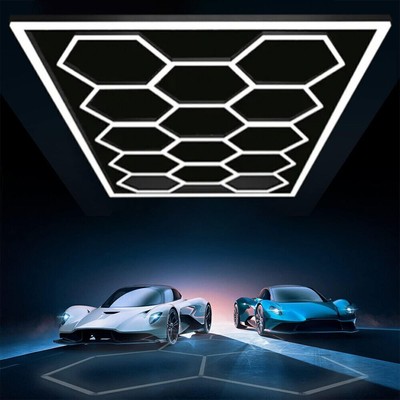 14 x Hexagon LED Lighting Car Detail Home Garage Workshop Retail Lighting Barber