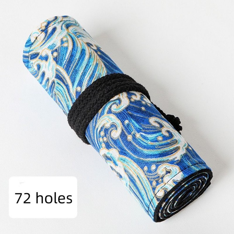 Supplies Pen Bag Roll Up Makeup Wrap Pen Curtain Case Storage Pouch Pencil Bag