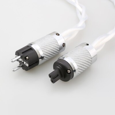 5N OCC EU Schuko AC Audiophile audio Power cable Carbon fiber Figure 8 IEC Cord