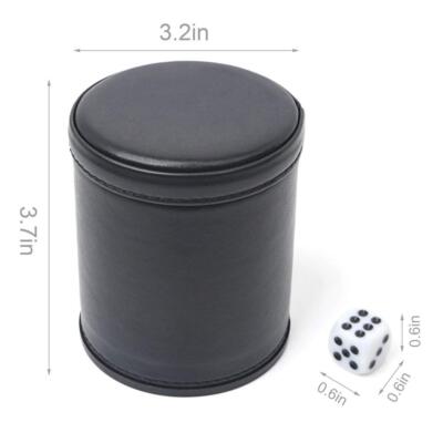 	TUZAMA Felt Lined Professional Dice Cup - with 6 Dice Quiet for Yahtzee Game	