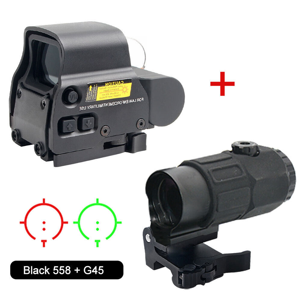 G45 5x Magnifier 558 Red Green Dot Holographic Reflex Sight Scope