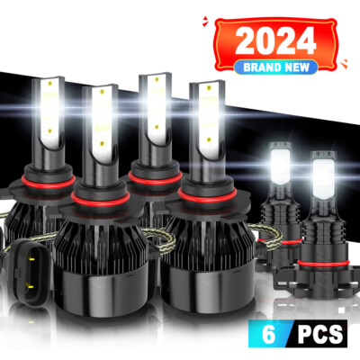For Jeep Cherokee 2016 2017 2018 6000k LED Headlight Fog Light Bulbs Upgrade Kit