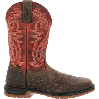 

Rocky Worksmart Square Toe Cowboy Мужские коричневые, красные повседневные ботинки RKW0385, Brown;red, Rocky Worksmart Square Toe Cowboy