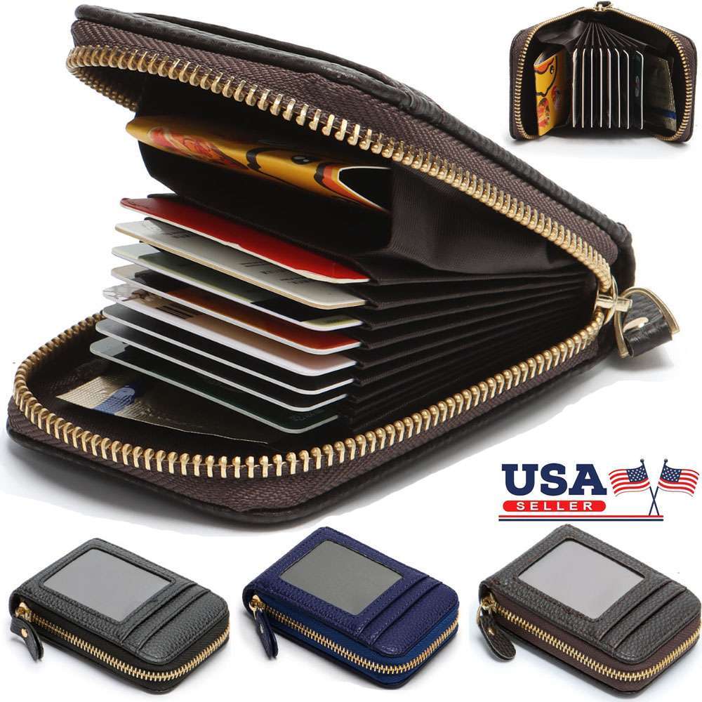 Lock Slim Wallet Secure Men Women RFID Blocking Money Credit Card Holder Wallets
