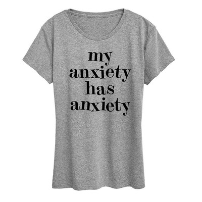 

Женская футболка с мгновенным сообщением Anxiety Has Anxiety