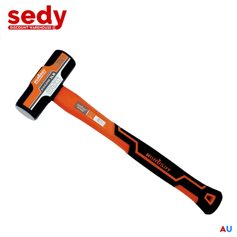 3lb Steel Hammer Double Octagonal Solid Forged Rubber Grip Handle Heavy Duty