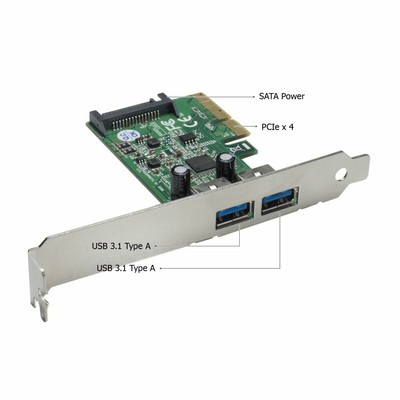 Mediasonic 2 Ports USB 3.1 GEN II 10Gbps PCI Express Card 2 x USB Type A Port