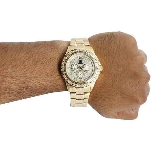 Pre-owned Icetime Mens Diamond Watch Ice Time Bling Jojo Jojino Joe Rodeo Illusion Band 0.25 Ctw. In White