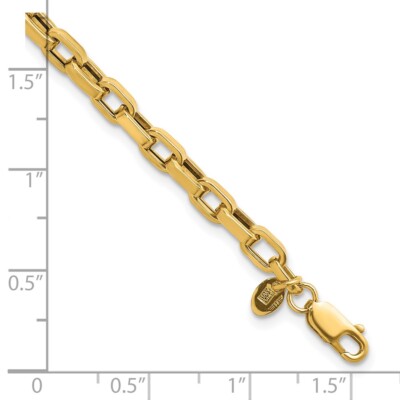Pre-owned Diamond2deal 14k Yellow Gold Polished 4.6mm Oval Link Bracelet 8" For Women 4.59g