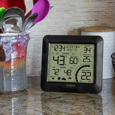 Wind Speed Weather Station Sensor Indoor Outdoor Wireless Trend Lines Calendar