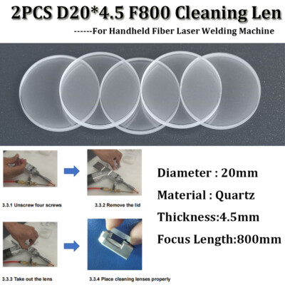2Pcs D20mm F800 Cleaning Lens for 3 IN 1 Laser Welding Machine Cleaning Function