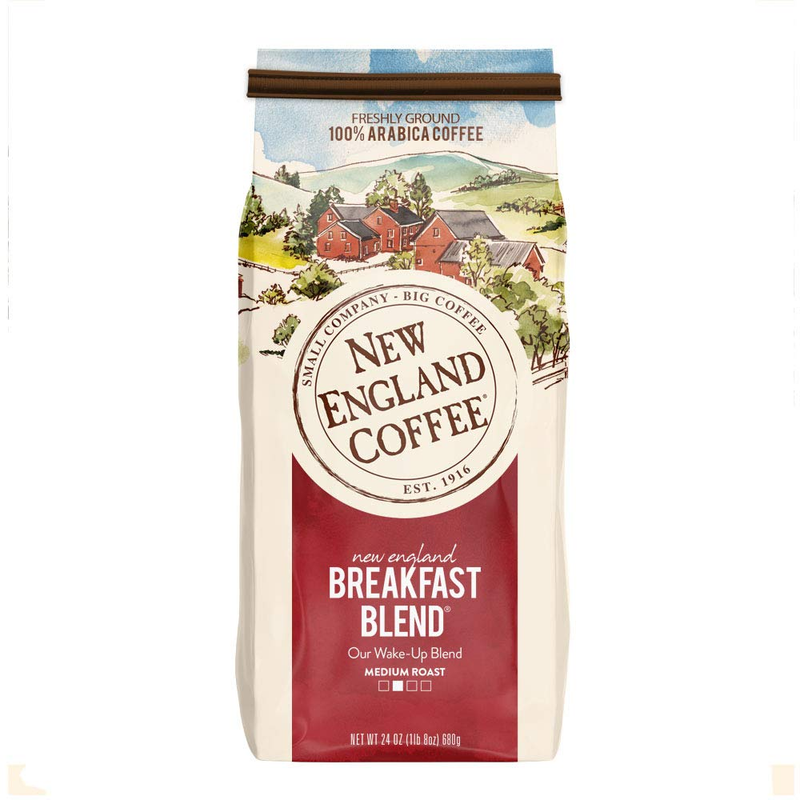 , New England Breakfast Blend Medium Roast Ground Coffee 24 