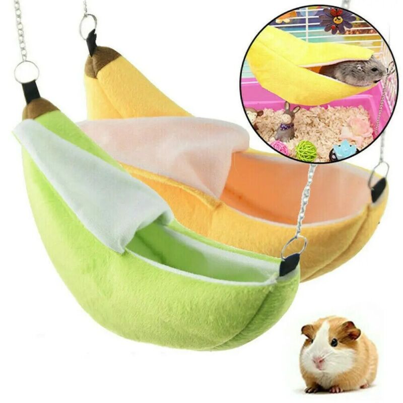 Banana Shape Hamster Bed House Hammock Small Animal Warm Bed House Cage Nest