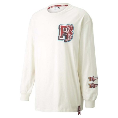 

Puma Tye Crew Neck Long Sleeve TShirt Mens White Casual 53478001, Белый, Puma Tye Crew Neck Long Sleeve TShirt
