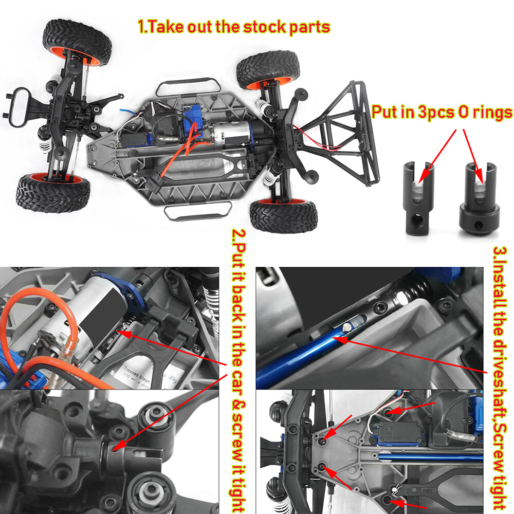 FLYXM ALUM 7075 Center Drive Shaft CVD&Outdrives Big Bone For Traxxas Slash 4X4