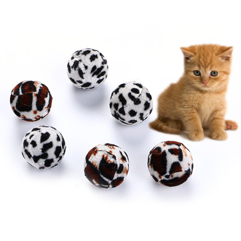 Cat Toy,5Pcs Cat Kitten Zebra-Stripe Leopard Ball Play Toy Teaser Interactive Pe