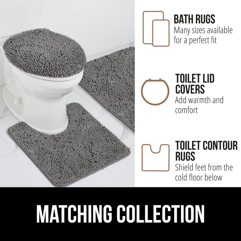 Bath Mat, Thick Soft Absorbent Chenille Floor Mats, Rubber Backing Bathmat, Quic