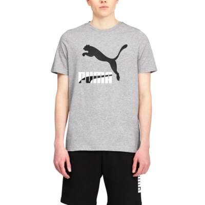 

Футболка Puma Classics с круглым вырезом и короткими рукавами с логотипом мужская серая спортивная повседневная 5300, Grey, Puma Classics Logo Crew Neck Short Sleeve T-Shirt