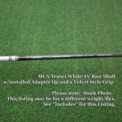 MCA Tensei AV Raw White Driver Shaft 65X/75S/75X w/Installed Tip&Grip NEW