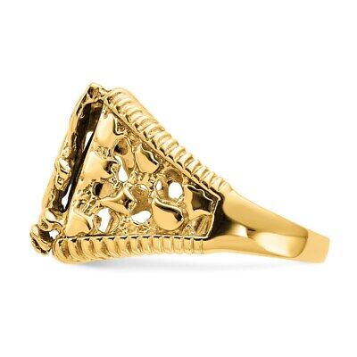 Pre-owned Superdealsforeverything Real 14kt Yellow Gold Men's Onyx Eagle Ring S:10
