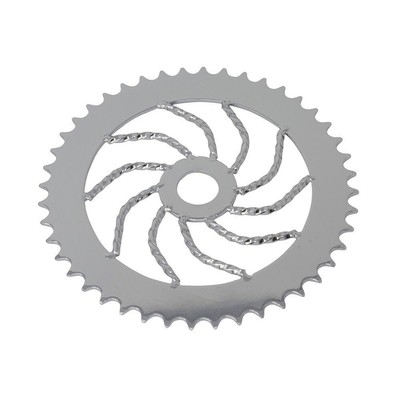 ORIGINAL BICYCLE CHAINRING Twisted 44t 1/2 X 1/8 Chrome CRUISER BIKE SHOW PART