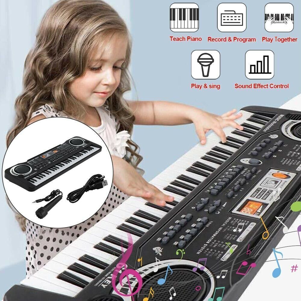 61 Keys Digital Music Electronic Keyboard Piano Kids Musical Instrument Gifts