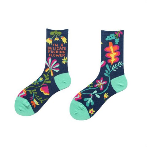 NEU Damen Baumwolle Crew Socken Warme lustige Kletterpflanze Jacquard Dress Sock – Bild 10