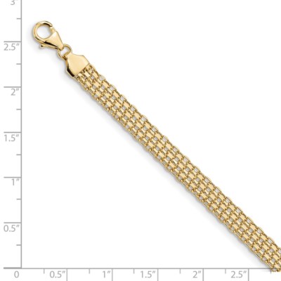 Pre-owned Superdealsforeverything Real 14kt Yellow Gold Polished Fancy Link Bracelet; 7.5 Inch