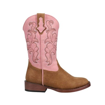 

Roper Blaze Pink Shaft Square Toe Cowboy Youth Girls Повседневные ботинки размера 3 M 09-0, Brown;pink, Roper Blaze Pink Shaft Square Toe Cowboy Youth