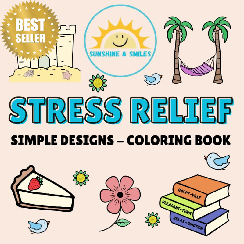 Stress Relief: Coloring Book for All Ages, Big, Simple and Easy Designs, 40 Sing
