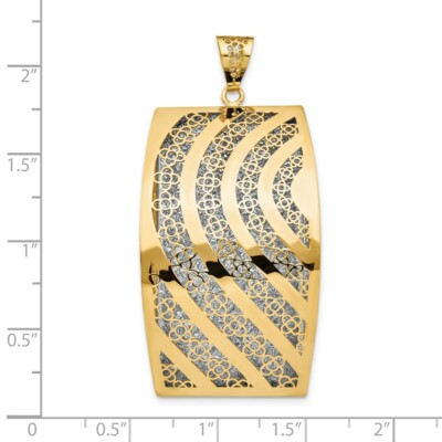 Pre-owned Superdealsforeverything Real 14kt Yellow Gold Polished Hollow Fancy Pendant
