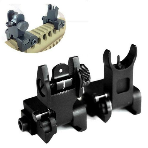 Sight Flip Up Sights Set Front & Rear Picatinny Rail