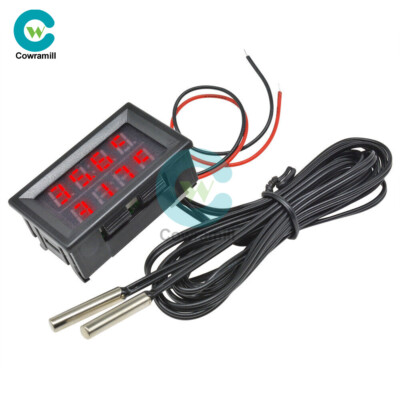 Dual LED DC4V-28V Display Digital Thermometer Temperature Sensor NTC Multicolor