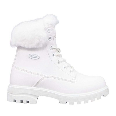 

Lugz WEMPHFV-100 Женские высокие сапоги на шнуровке из искусственного меха в стиле империи до щиколотки на среднем каблуке 2-3 дюйма, Белый, Lugz Empire Hi Faux Fur Lace Up