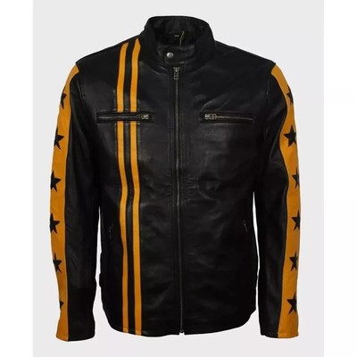 Handmade MJ Thriller Black and White Leather Jacket