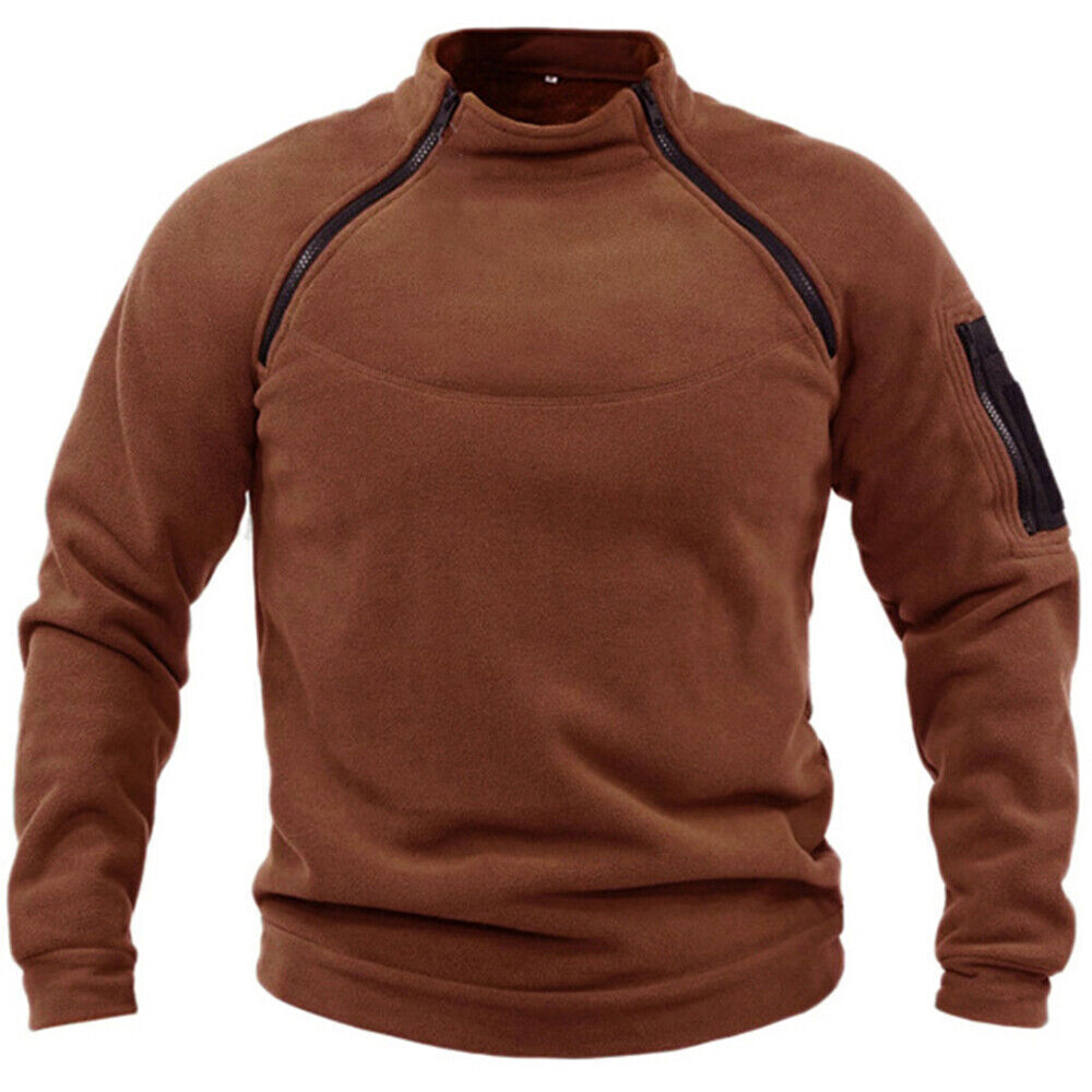 Mens Fleece Jumper Tactical Army Military Sweatshirt Combat T-Shirt Tops Coat