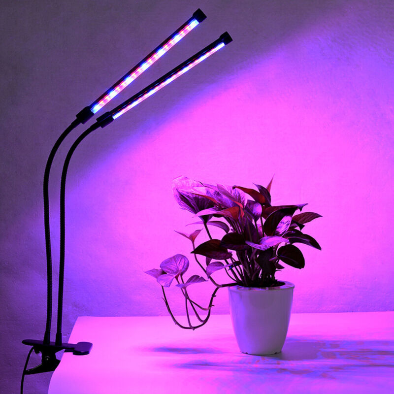 LED Pflanzenlampe 2 Kopf Pflanzenleuchte Vollspektrum Light Lamp Gemüse 20W