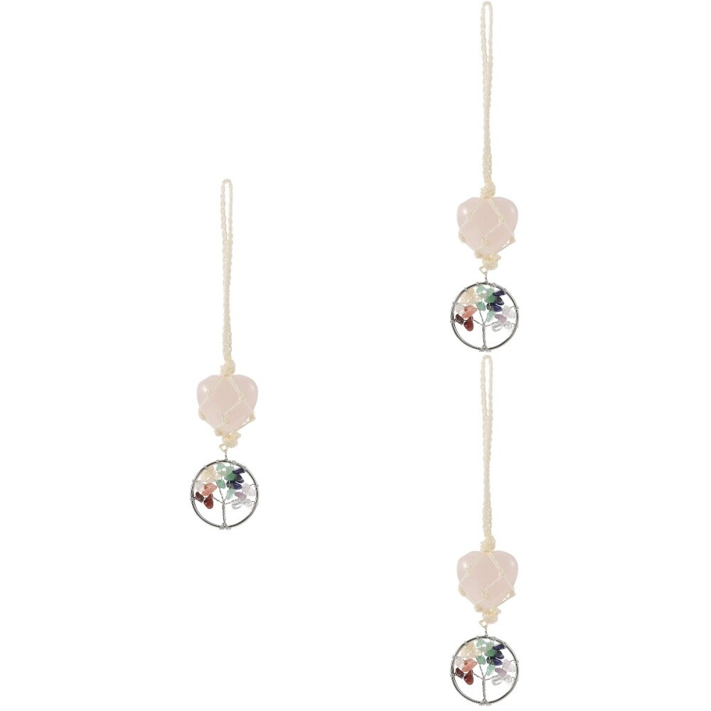 3 stücke Naturstein Auto Anhänger einzigartiger Lebensbaum Keychain Auto