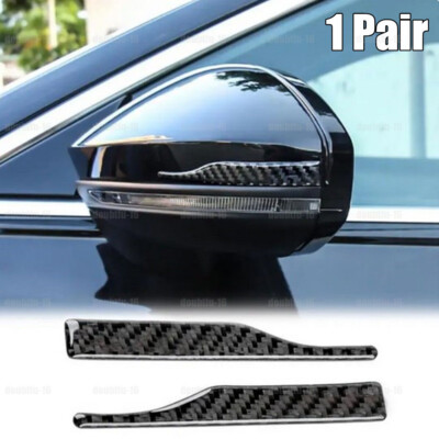 2pcs Carbon Fiber Car Rearview Mirror Strip Anti-collision Stickers Accessories