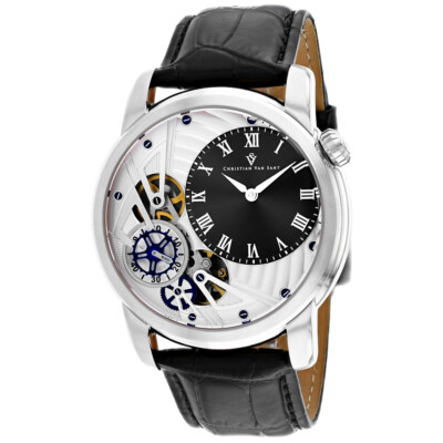 Pre-owned Christian Van Sant Men's Sprocket Auto-quartz Black Dial Watch - Cv1541